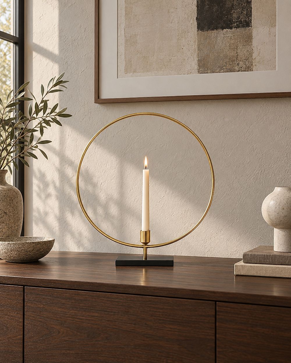 Bougeoir SERAM 45 cm Métal Doré