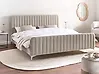 Bett mit Lattenrost Samtstoff LUNAN 180 x 200 cm Taupe