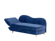 Linksseitige Chaiselongue MERI mit Stauraum Samtstoff Marineblau_914258