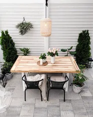 Garden Dining Table SCANIA 170 cm 80 cm Acacia Wood White_779490
