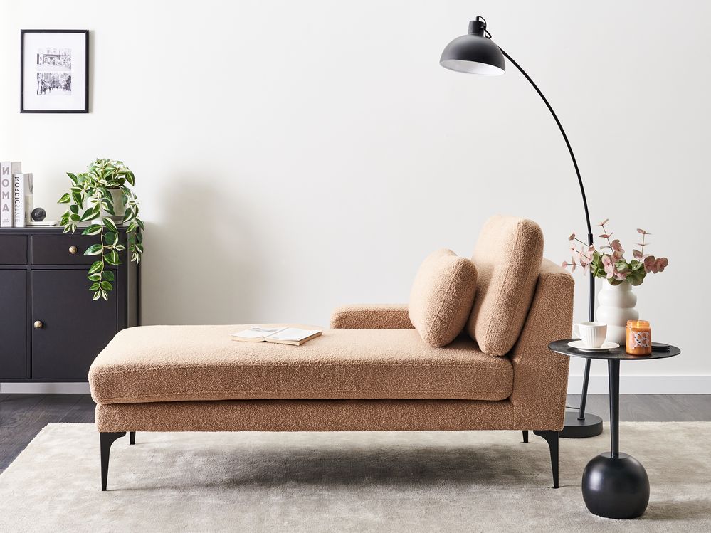 Right-Hand Chaise Longue EWRON Boucle Beige