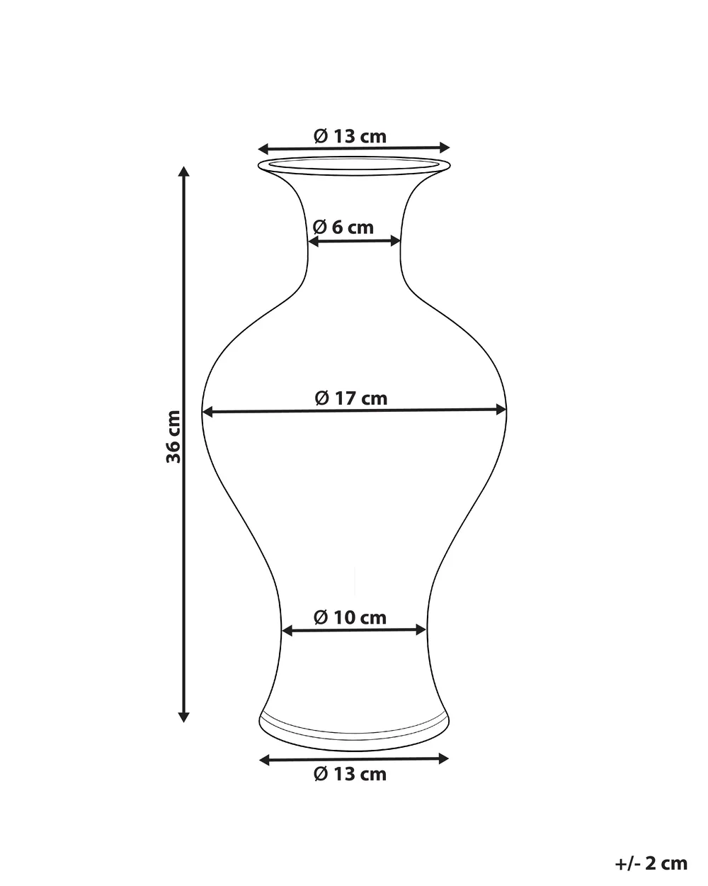 Blumenvase BERGA 36 cm Porzellan Weiß / Blau_1052795