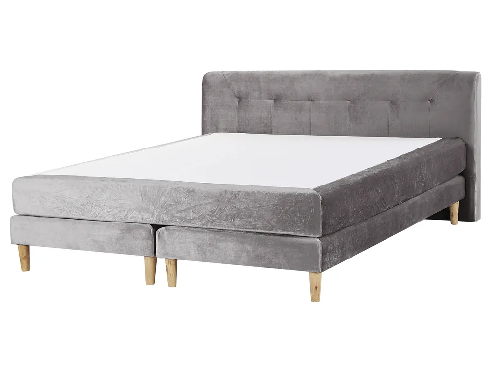 Boxspringbett Samtstoff MARQUISE 160 x 200 cm Grau