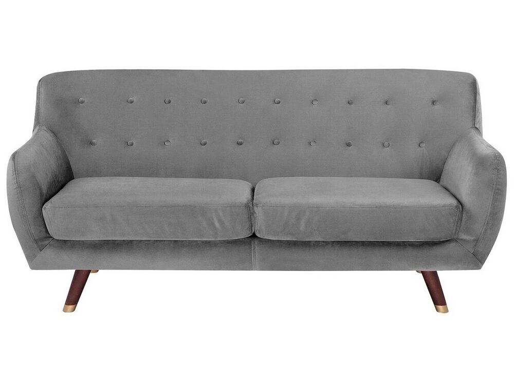 Sofa 3-Sitzer BODO Samtstoff Grau