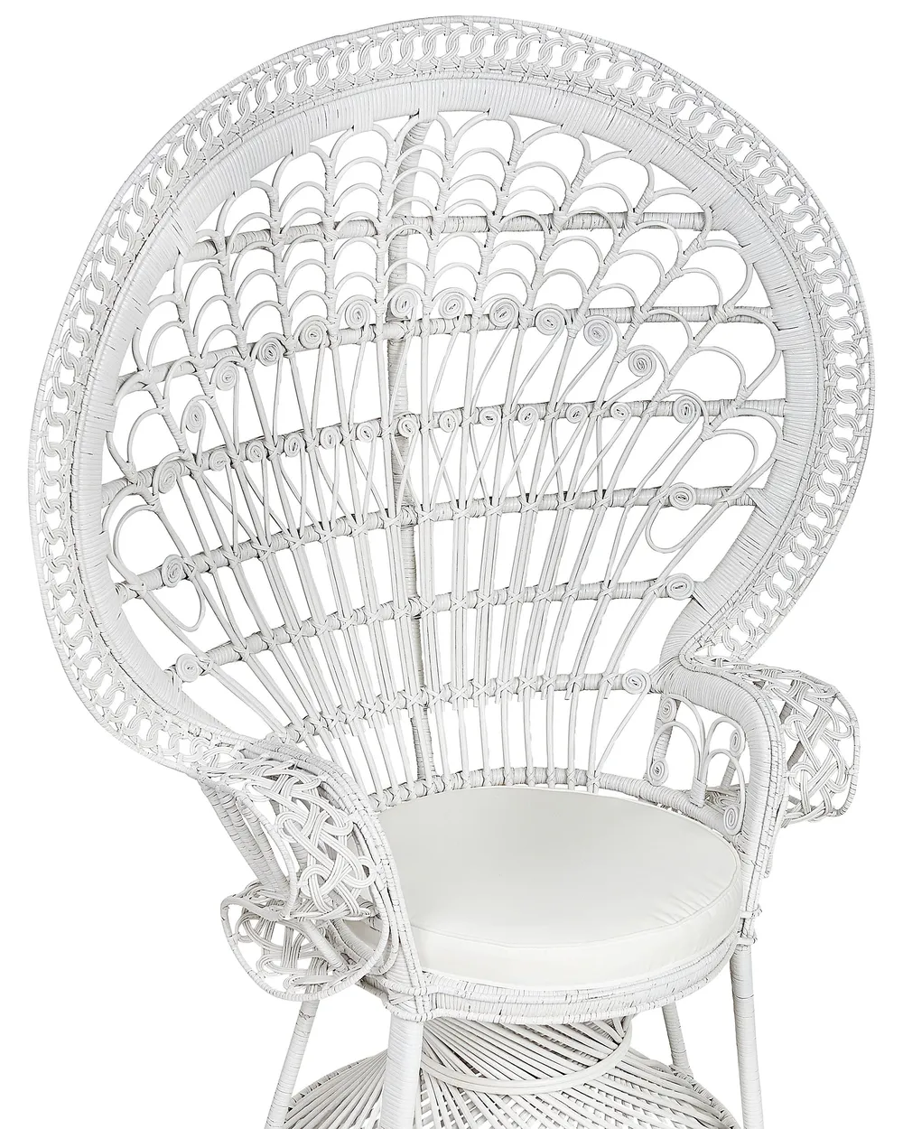 Pfauenstuhl EMMANUELLE Rattan Weiß_836243