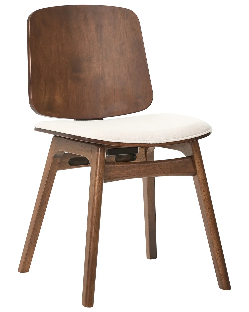 Esszimmerstuhl 2er Set CHARLESTON Holz Braun / Hellbeige_1071162