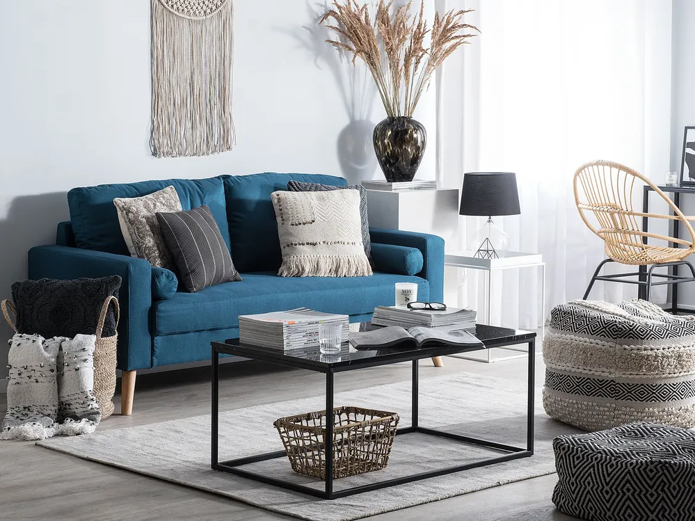 Sofa 2-Sitzer KALMAR Stoff Seeblau_1144937