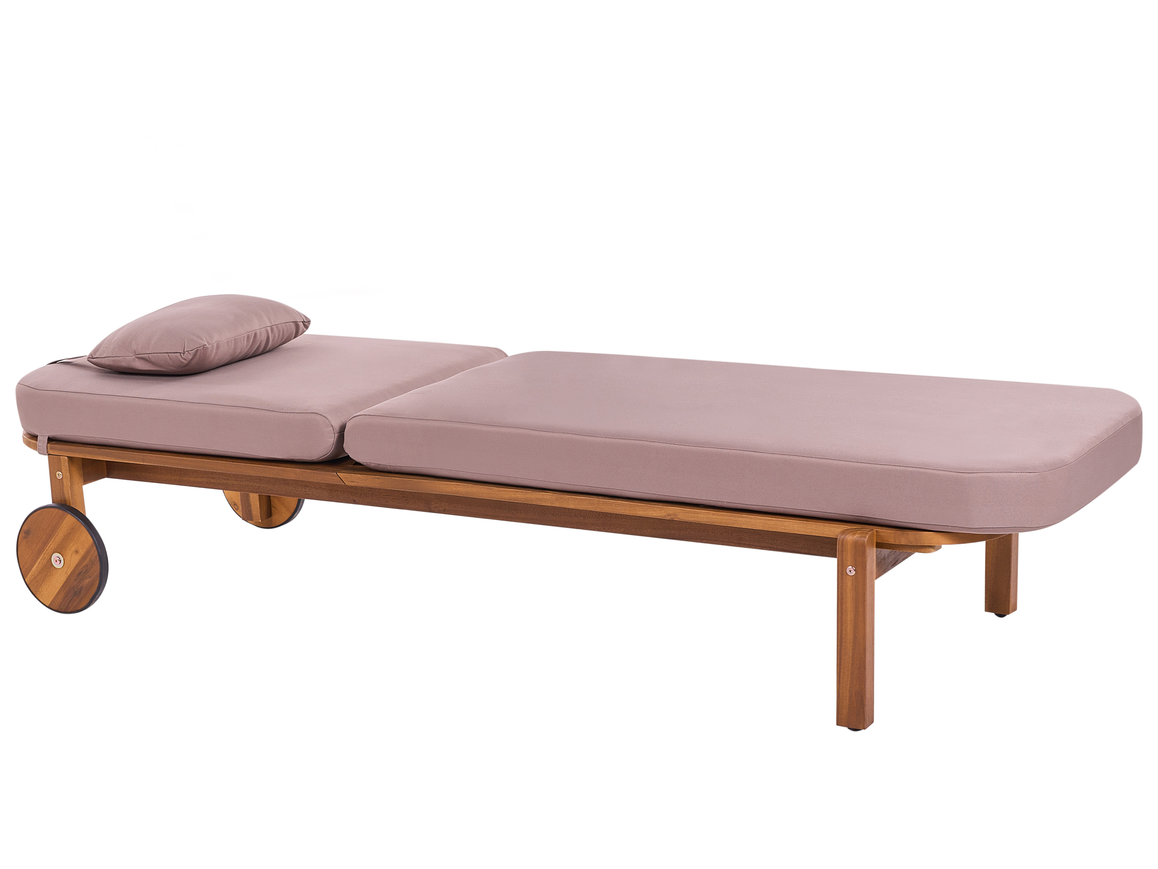 Sonnenliege mit Kissen LATERZA  mit Relaxfunktion zertifiziertes Akazienholz Taupe_1165872