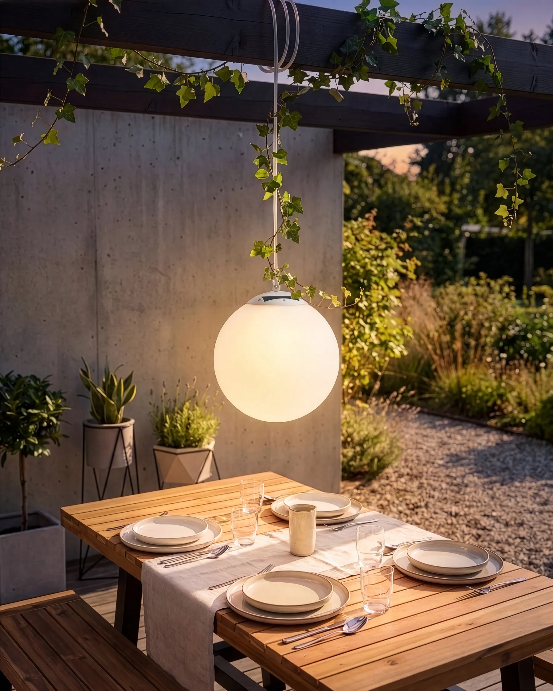 LED Solar Außenhängeleuchte BOSLEY mit Fernbedienung Weiß_1105519