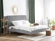 Bett mit Lattenrost Samtstoff MARVILLE 180 x 200 cm Grau_1183010