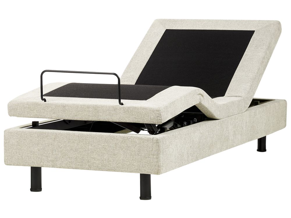 Lit réglable sans tête de lit Tissu DUKE II 80 x 200 cm Beige