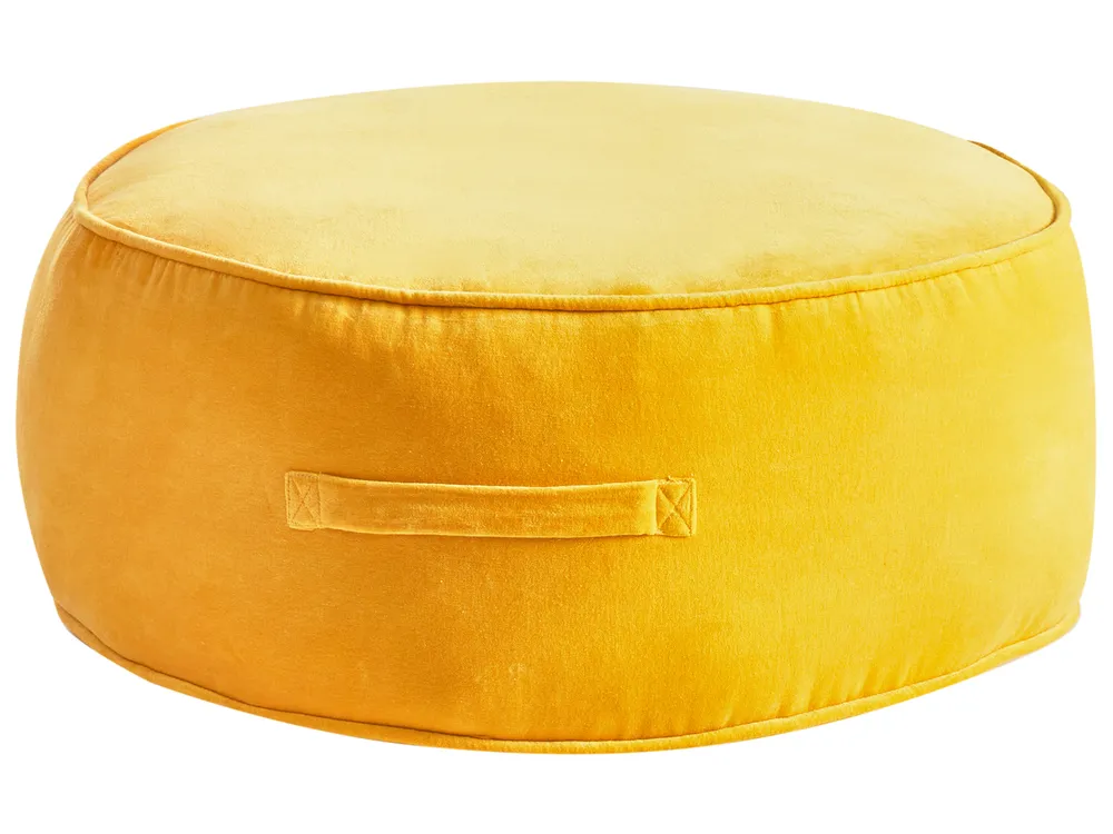 Pouf YULLE Samtstoff Gelb