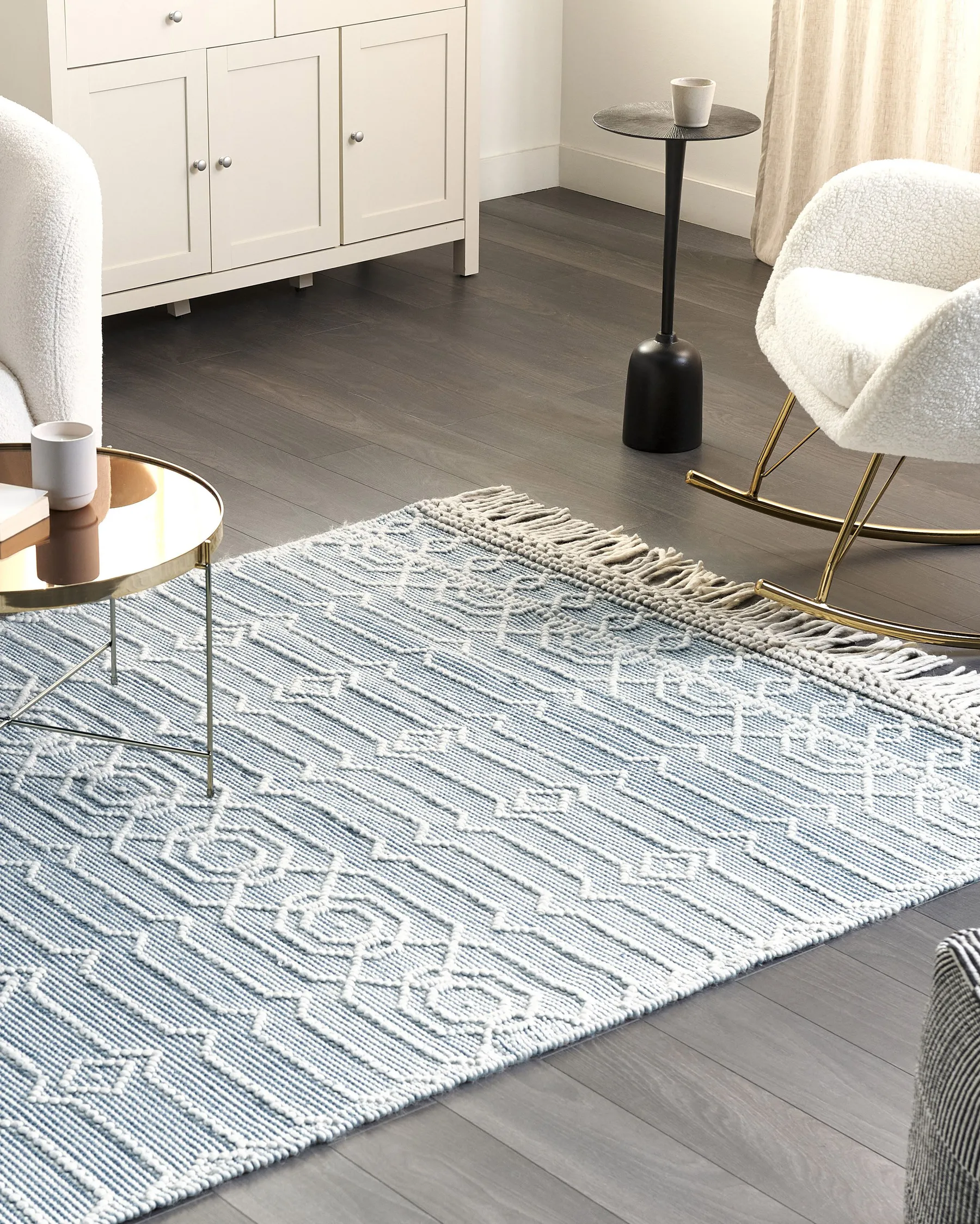 Teppich ORHANELI Blau 160 x 230 cm Wolle_856515