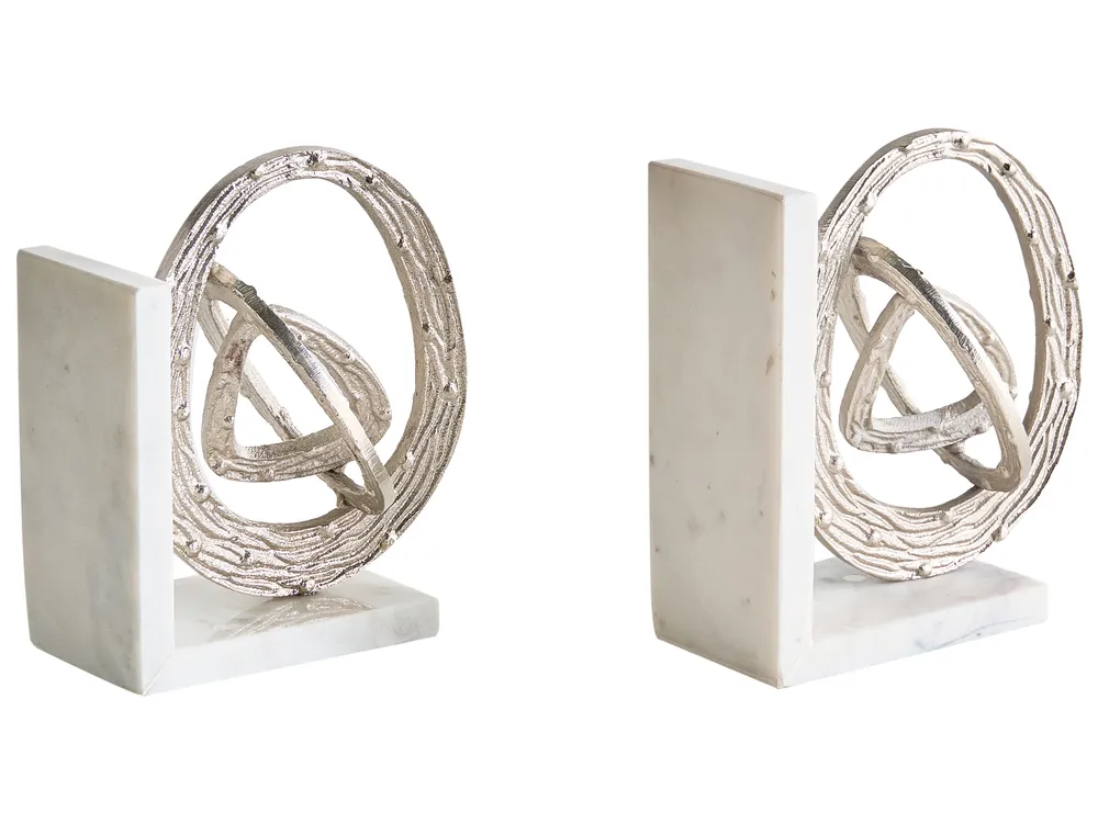 Set of Bookends RABINA Marble Silver_1011982