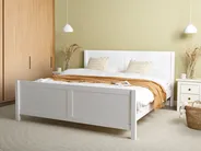 Bett mit Lattenrost Holz CHAMPAGNAT 180 x 200 cm Weiß_960225