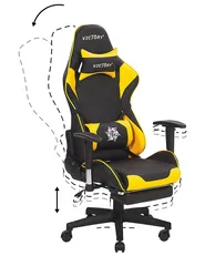 Gaming Stuhl VICTORY Kunstleder Gelb_768105