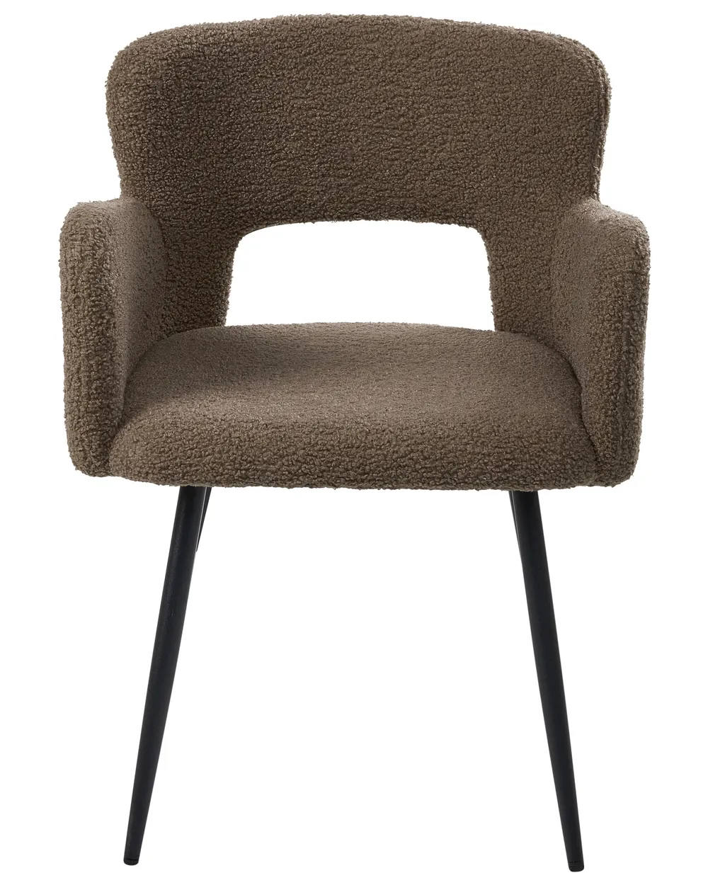 Esszimmerstuhl 2er Set SANILAC Bouclé Braun_1048303