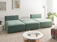 Modular U-Shape Sofa NERBO Fabric Light Green_1035388