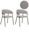 Esszimmerstuhl 2er Set MARIPOSA Bouclé Grau