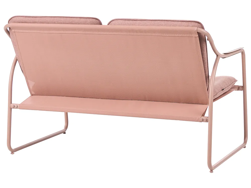 Garden Lounge Set with Table 4 Seater CALASCIO Metal Brown_1071486