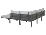 Garten Ecksofa mit Tisch 6-Sitzer FORANO Metall Grau_811013