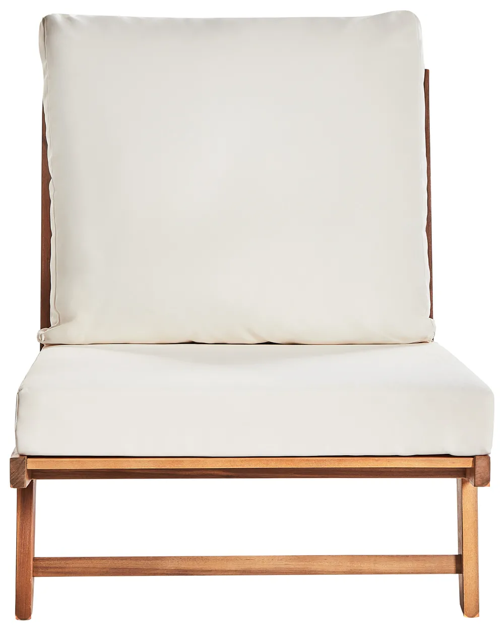 Set mit 2 Stühlen und Sitzkissen MICCIANO Akazienholz Cremeweiß_958585