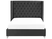 Bed Velvet LUBBON 160 x 200 cm (EU King Size) Black_832366