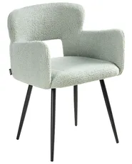 Set of 2 Dining Chairs SANILAC Boucle Light Green_1020145