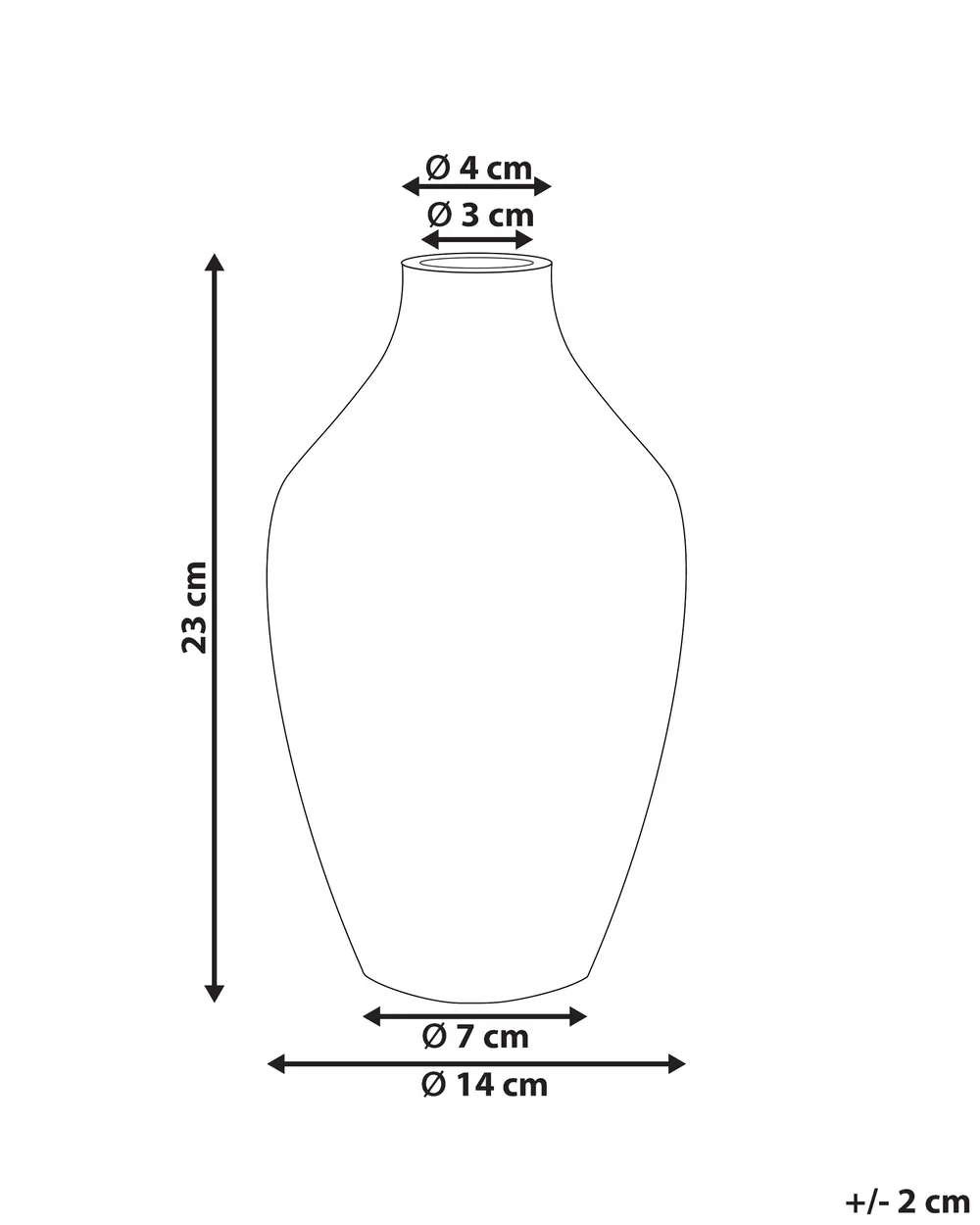 Blumenvase HELIKE 23 cm Steinzeug Weiß_810735