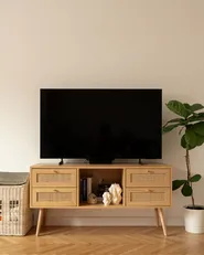TV-Möbel PEROTE Rattan Hellbraun_1107940