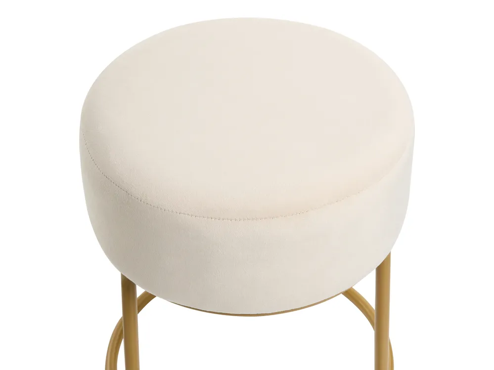 Footstool DELCO Velvet Light Beige_914688