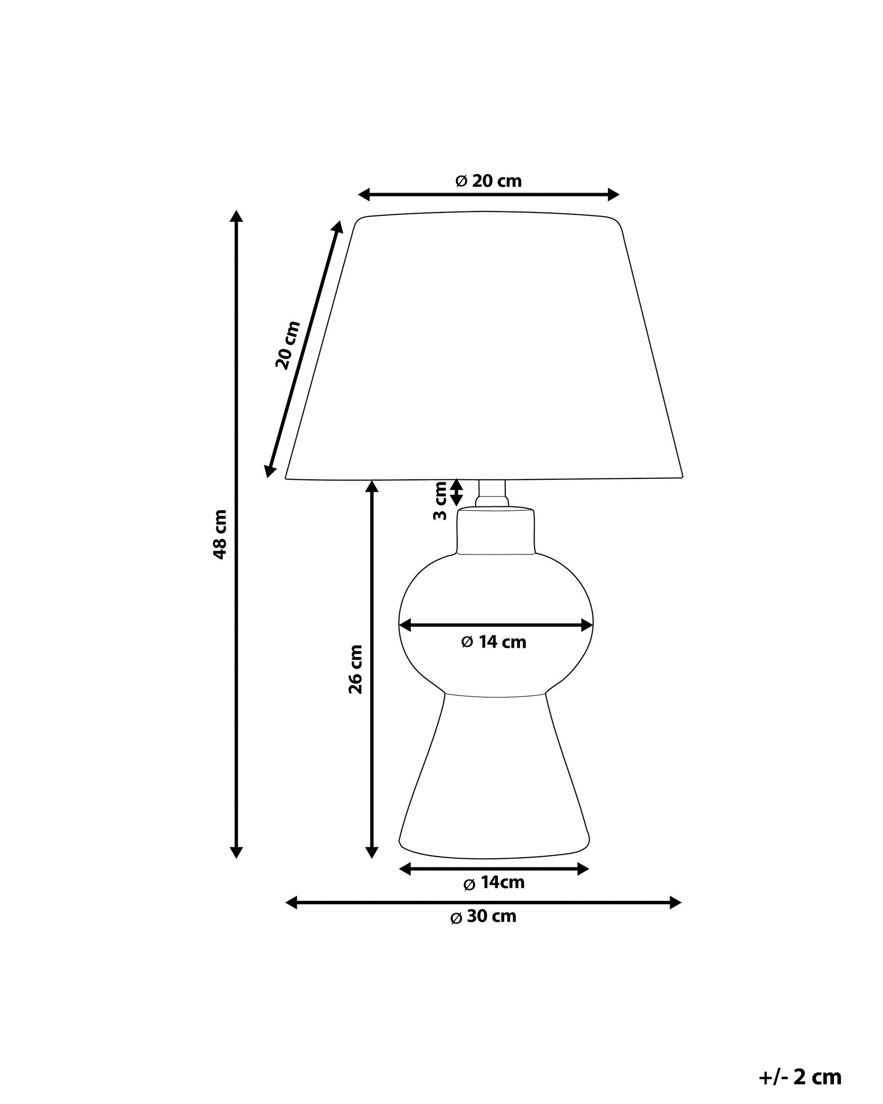 Tischlampe FABILOS Keramik Orange_878692