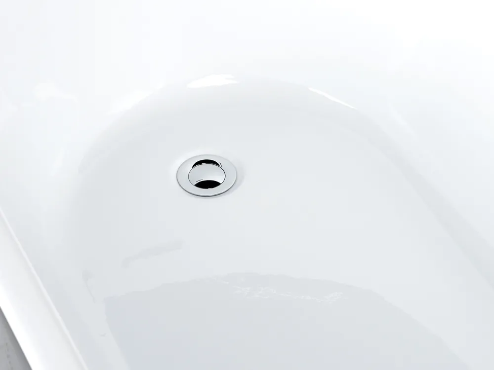 Freistehende Badewanne SOLARTE 170 x 78 cm Schwarz / Weiß_857586