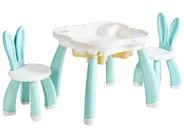 Kids Table with Chairs BUNYAN White/ Blue_1124340