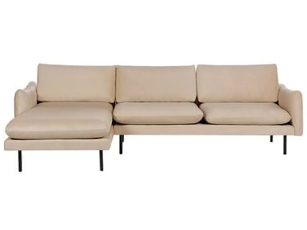 Ecksofa VINTERBRO Samtstoff Beige rechtsseitig_1183791