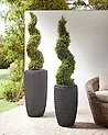 Set mit 2 Blumentöpfen CEDRUS 37/45 cm Polyrattan Schwarz