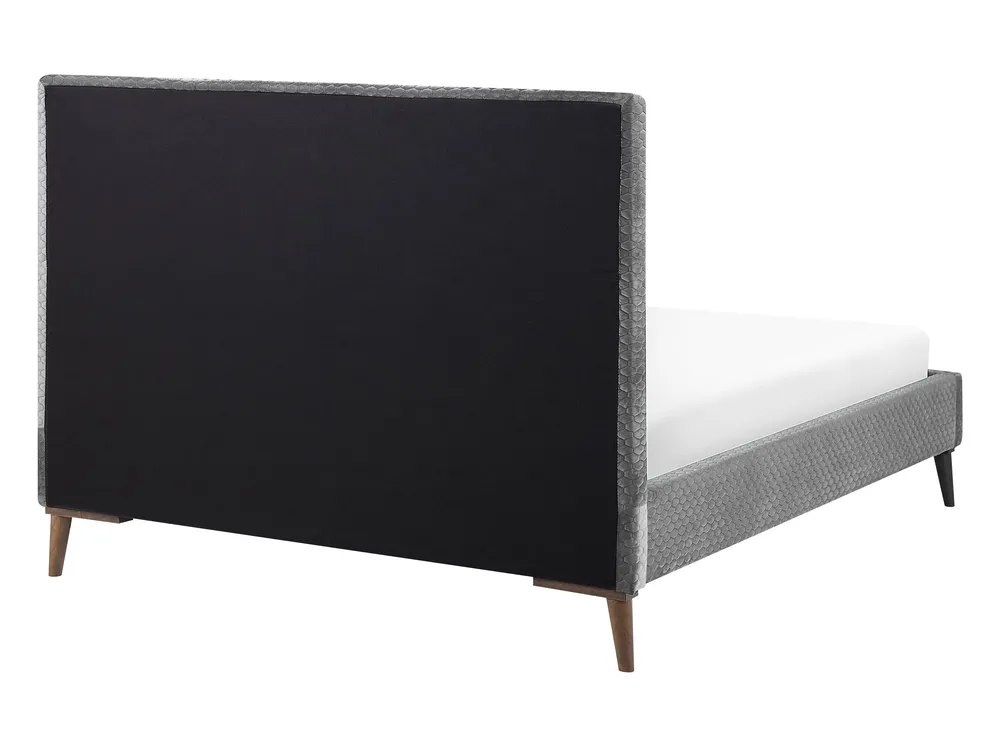 Krevet Samet BAYONNE 140 x 200 cm svijetlosivi_770902