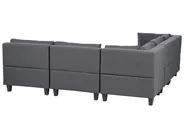 Modul Ecksofa 5-Sitzer UNSTAD mit Ottomane Stoff Dunkelgrau rechtsseitig_924661