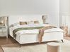 Bett mit Lattenrost Bouclé VALOGNES 180 x 200 cm Cremeweiß