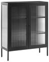 Buffet avec vitrine en verre LERRYN 90 cm Métal Noir