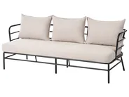 Gartensofa Set 5-Sitzer PONZONE Metall Hellbeige_1001142