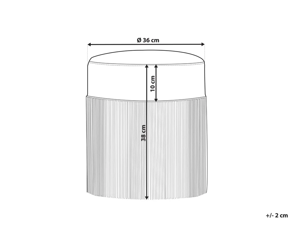 Pouf VIRGINIA Samtstoff Taupe_753498