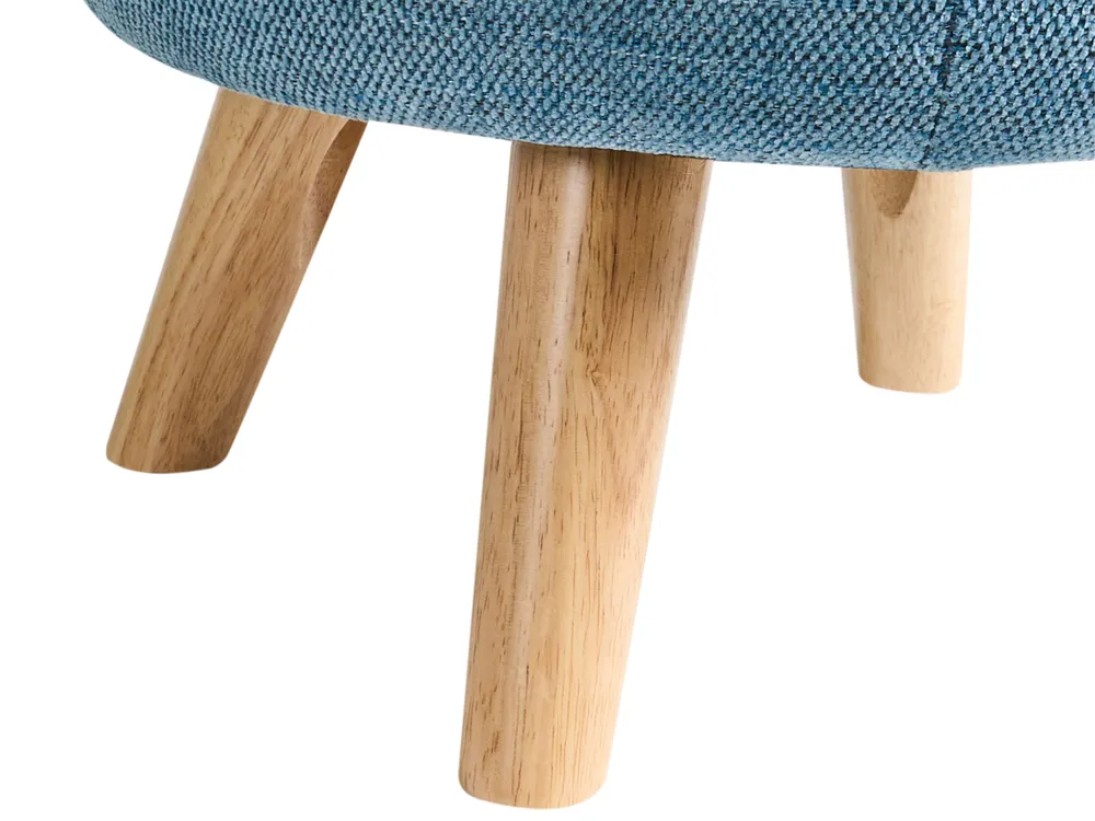 Pouf mit Stauraum HAWLEY Chenillegewebe Blau_996448