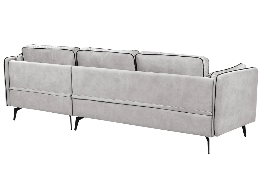Ecksofa 3-Sitzer ALTAN Samtstoff Hellgrau linksseitig_878522