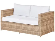 Garten Ecksofa mit Tisch 4-Sitzer AVOLA Polyrattan Cremeweiß linksseitig_929690