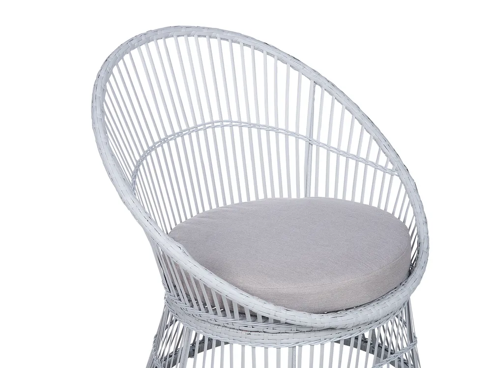 Bistro Set inkl. Kissen MESYNA Polyrattan Weiß_861788