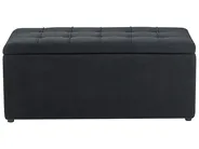 Ottomane mit Stauraum OREM Stoff 100 cm Schwarz_1058938