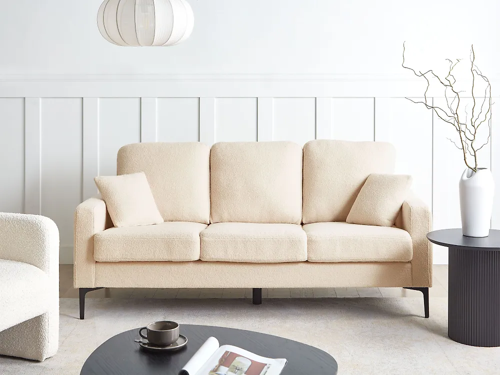 Sofa 3-Sitzer GAVLE Bouclé Beige_1187328
