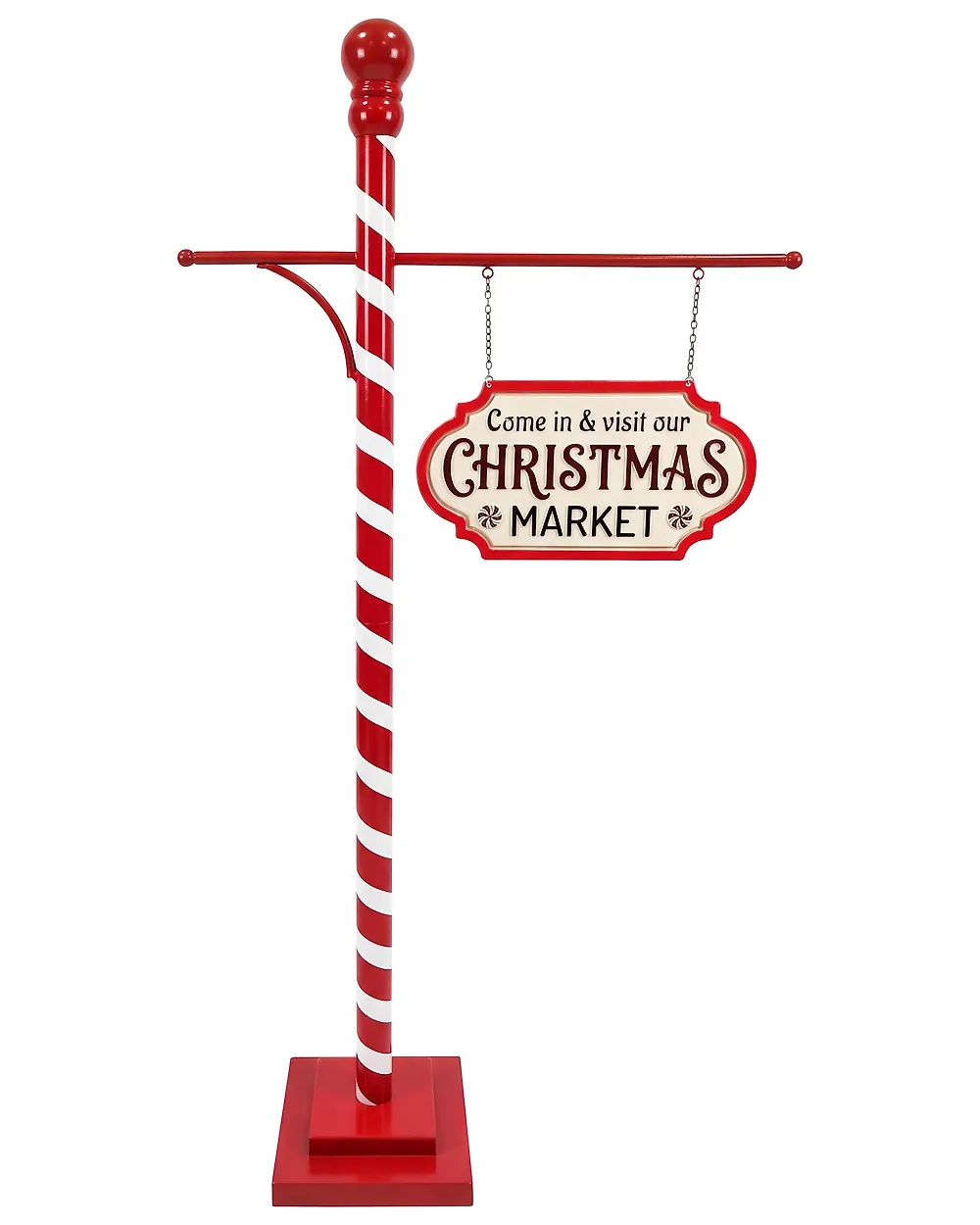 Christmas Decoration POSIO 114 cm Signpost Red/ White