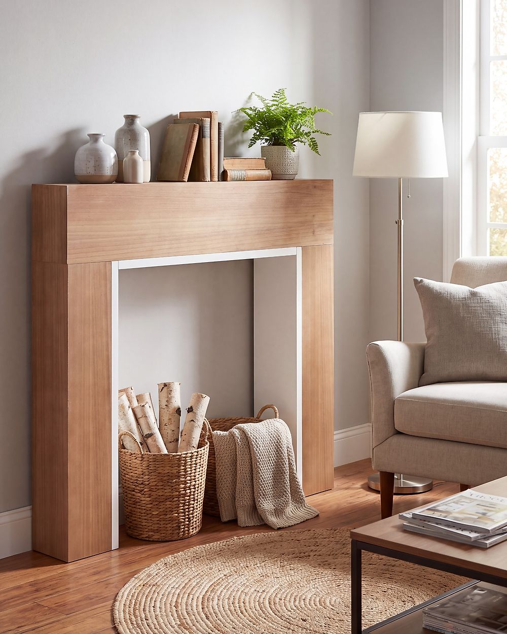 Fireplace Mantel BOYANUP Light Brown